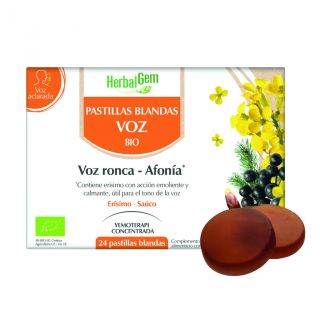 HERBALGEM Pastillas blandas para la voz Bio 24 gominolas