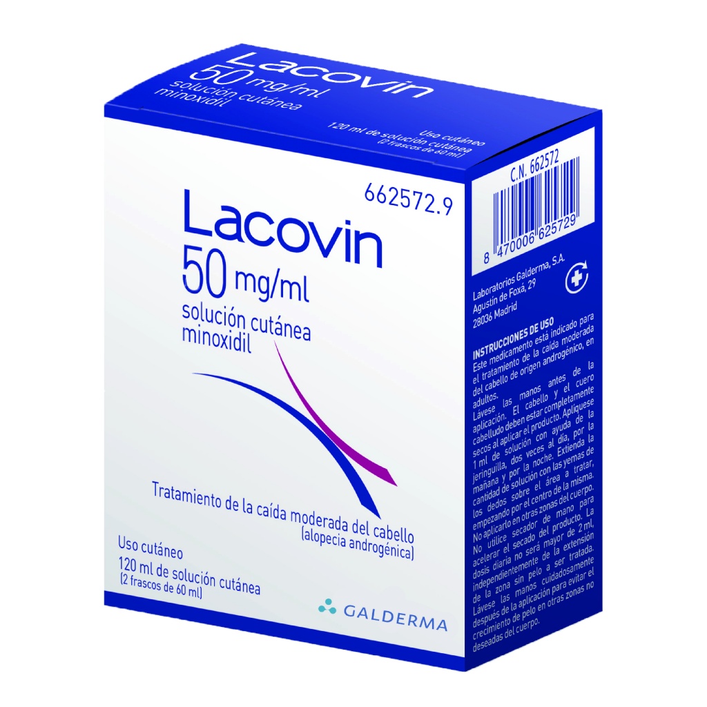 Lacovin 50 mg/ml Solución Cutánea 120 ml