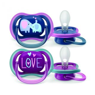 Philips Avent chupetes ultra air +18 m elefante/love niña 2 uds