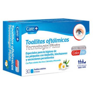 Care+ Toallitas oftálmicas Tecnología Plata 30 toallitas