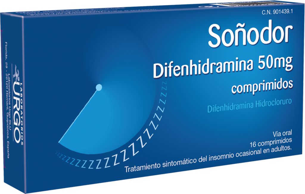 Soñodor difenhidramina 50 mg 16 comprimidos