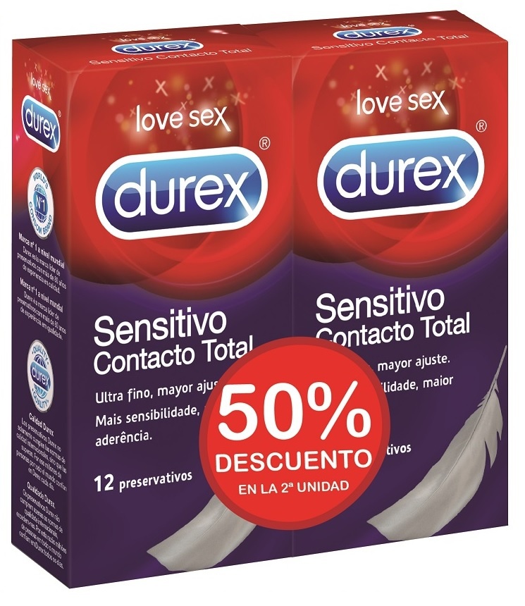Durex Preservativos Duplo Contacto Total 12 Unidades