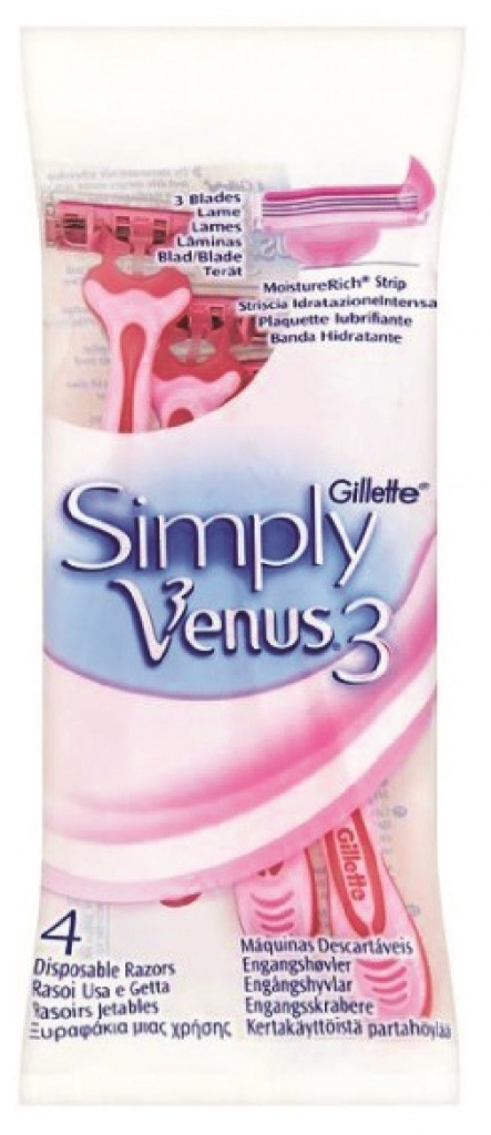 Maquinillas desechables Venus-3 Simply 4 unidades