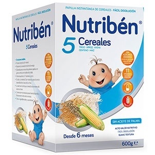 Nutriben Papilla 5 Cereales 600 g
