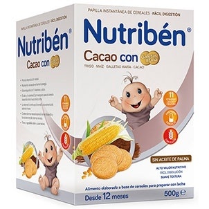Nutriben Papilla Cacao con Galletas Maria 500 g