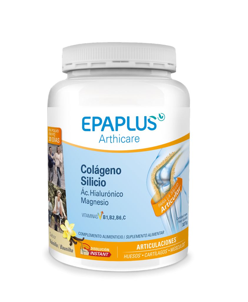 Epaplus Colágeno con Silicio, Ácido Hialurónico, Magnesio en polvo Sabor Vainilla 326 g (30 días)