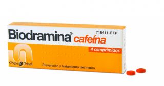 Biodramina cafeína 4 comprimidos