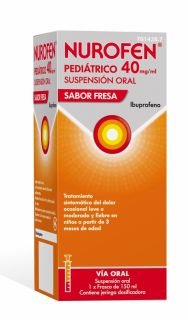 Nurofen pediátrico (Junifen) Ibuprofeno 40 mg/ml 150 ml sabor fresa