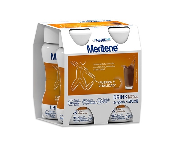 Meritene Drink Proteínas Chocolate 4 Botellas de 125 ml