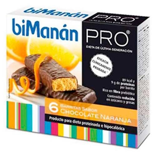 Bimanan Pro Barritas Chocolate y Naranja 6 Uds