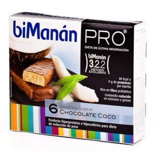 Bimanan Pro Barritas Chocolate y Coco 6 Uds