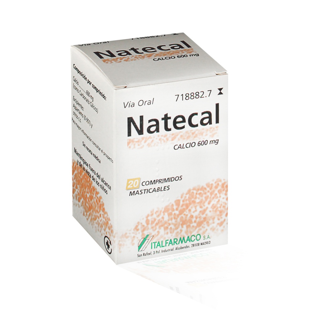 Natecal 600 mg 20 comprimidos masticables