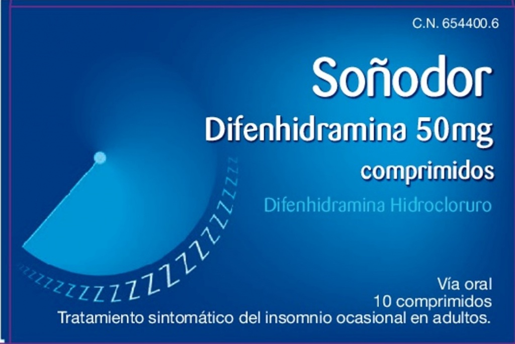 Soñodor difenhidramina 50 mg 10 comprimidos