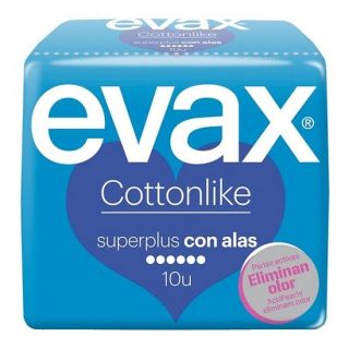 Compresas Evax Cottonlike Super Plus Alas 10 unidades