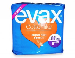 Compresas Evax Cottonlike Super Alas 12 unidades