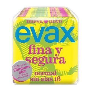 Compresas Evax Fina Y Segura Normal Sin Alas 16 unidades