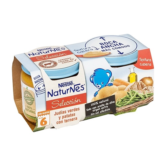 Nestlé Naturnes Judía Verde, Patata, Ternera 2 X 200 g