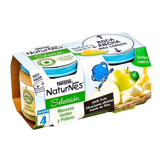 Nestlé Naturnes Manzana Golden Plátano 2 X 200 g