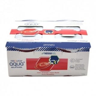Resource Aqua+ Gelificada Granada Sin Azúcar 4X125G