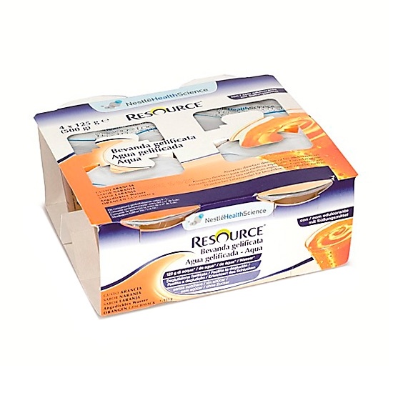 Resource Aqua+ Gelificada Naranja sin azúcar 4X125G