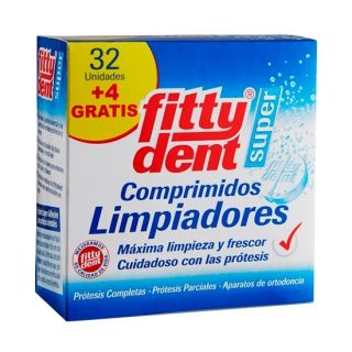 Fittydent Limpiador 32 Tabletas + 4 Gratis