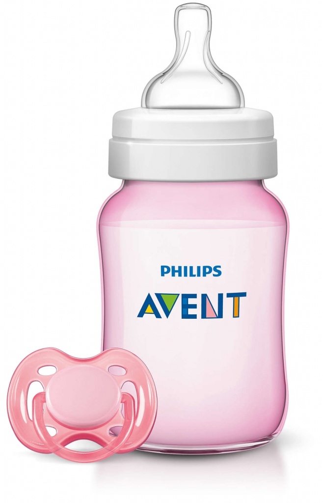 Philips Avent set classic biberón + chupete rosa