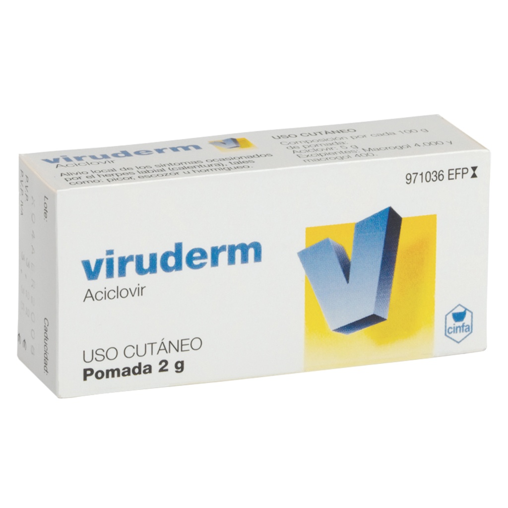 Viruderm 50 mg/g Aciclovir en pomada 2 g