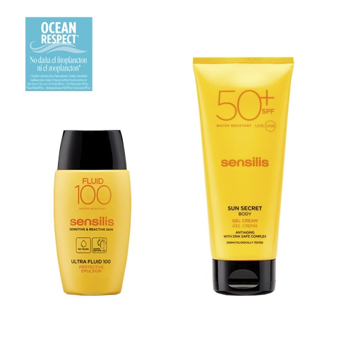 Sensilis Sun Secret Pack Crema Facial 100 SPF50+ 40 ml + REGALO Crema Corporal SPF50+ 200 ml