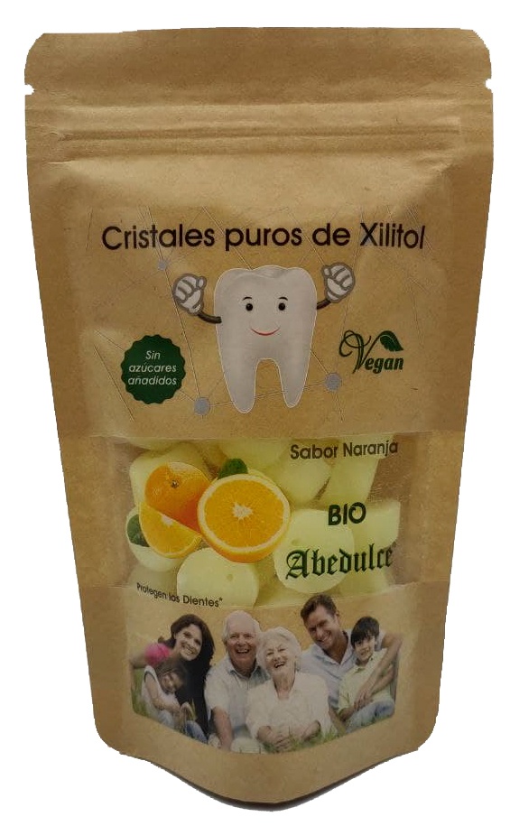 Abedulce Caramelos Bio Cristales puros de Xilitol sabor naranja 152 g