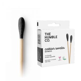 The Humble Bastoncillo algodón Bambú negro 100 uds