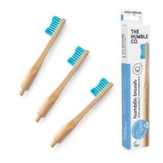 The Humble Cepillo Bambú azul medio 3 recambios