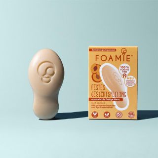 Foamie limpiador facial solido exfoliante de perlas de jojoba y semillas de albaricoque