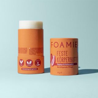 Foamie crema hidrante corporal en barra de leche de avena y papaya