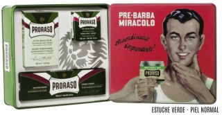 Proraso pack lata regalo roja y verde piel normal